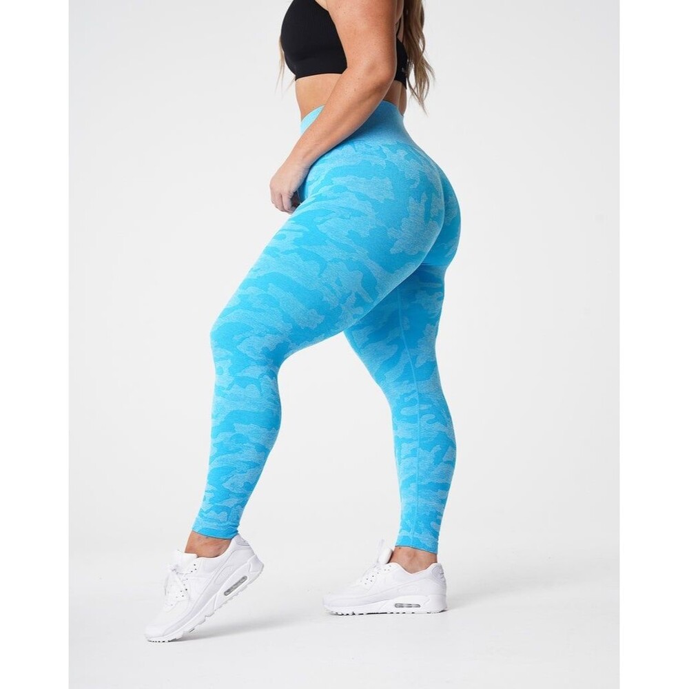 NVGTN Caribbean Blue Camo Seamless Leggings | Size Medium